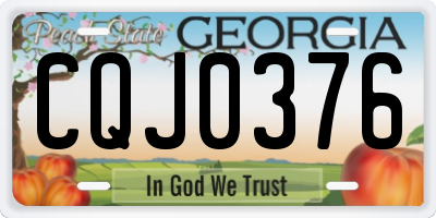 GA license plate CQJ0376