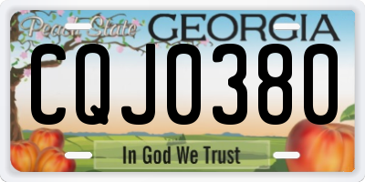GA license plate CQJ0380