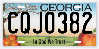 GA license plate CQJ0382