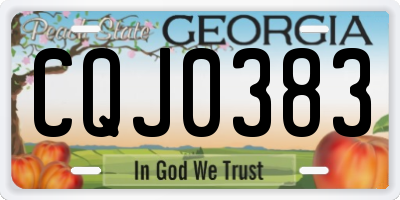 GA license plate CQJ0383