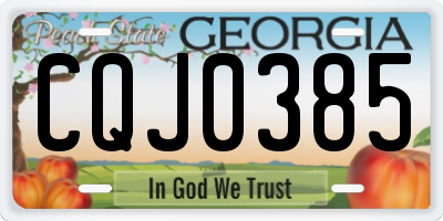 GA license plate CQJ0385