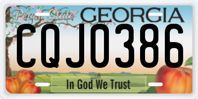 GA license plate CQJ0386
