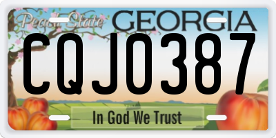 GA license plate CQJ0387