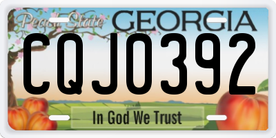GA license plate CQJ0392