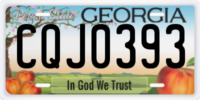 GA license plate CQJ0393