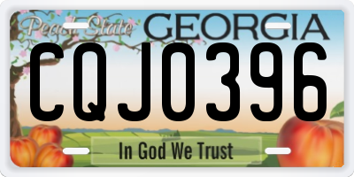 GA license plate CQJ0396