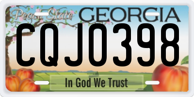 GA license plate CQJ0398