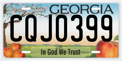 GA license plate CQJ0399
