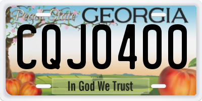 GA license plate CQJ0400