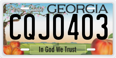 GA license plate CQJ0403