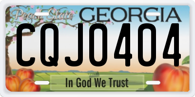 GA license plate CQJ0404