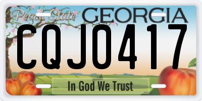 GA license plate CQJ0417