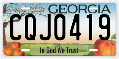 GA license plate CQJ0419