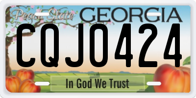 GA license plate CQJ0424