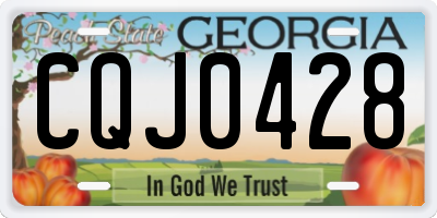 GA license plate CQJ0428