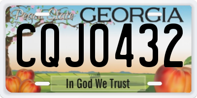 GA license plate CQJ0432