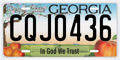 GA license plate CQJ0436