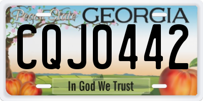 GA license plate CQJ0442