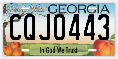 GA license plate CQJ0443