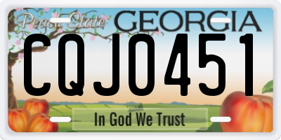 GA license plate CQJ0451
