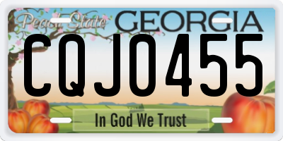 GA license plate CQJ0455