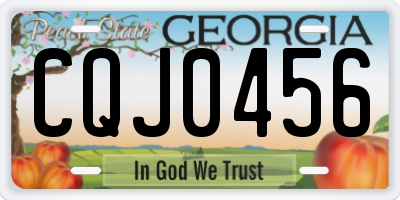 GA license plate CQJ0456
