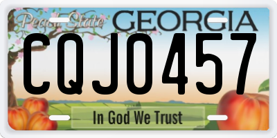 GA license plate CQJ0457