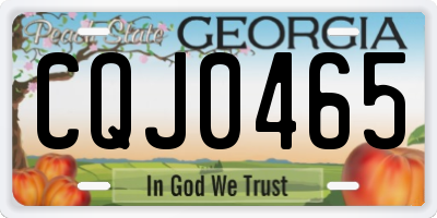GA license plate CQJ0465