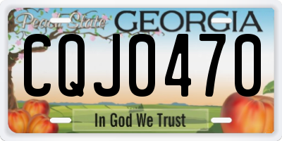 GA license plate CQJ0470