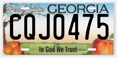 GA license plate CQJ0475