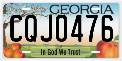 GA license plate CQJ0476