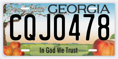 GA license plate CQJ0478
