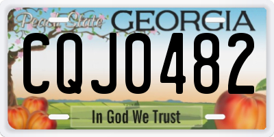 GA license plate CQJ0482