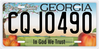 GA license plate CQJ0490