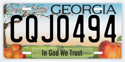 GA license plate CQJ0494