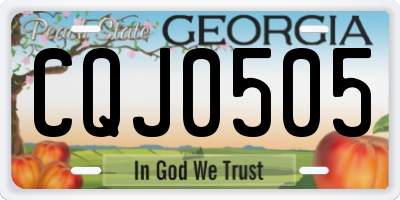 GA license plate CQJ0505
