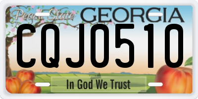 GA license plate CQJ0510