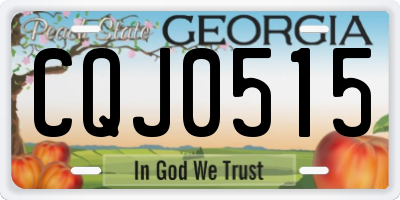 GA license plate CQJ0515