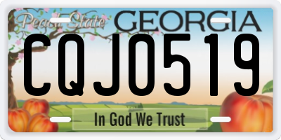 GA license plate CQJ0519