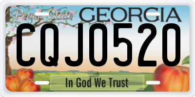 GA license plate CQJ0520