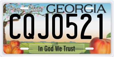 GA license plate CQJ0521