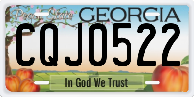 GA license plate CQJ0522