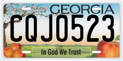 GA license plate CQJ0523