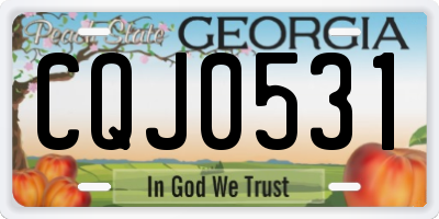 GA license plate CQJ0531