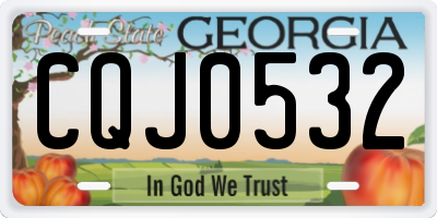 GA license plate CQJ0532