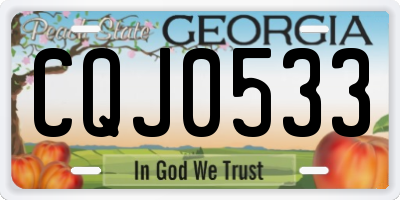 GA license plate CQJ0533