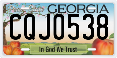 GA license plate CQJ0538