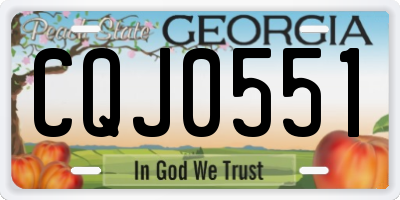 GA license plate CQJ0551