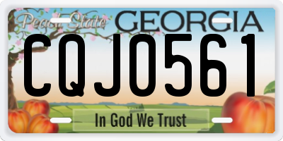 GA license plate CQJ0561