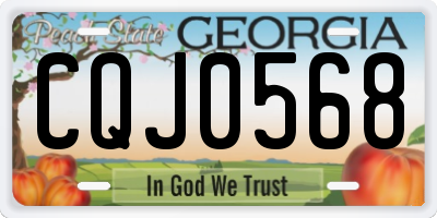 GA license plate CQJ0568